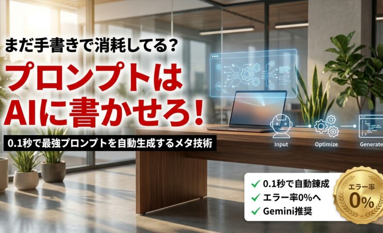 出力: Geminiでプロンプトを自動生成する「メタ・プロンプト錬金術」の解説図