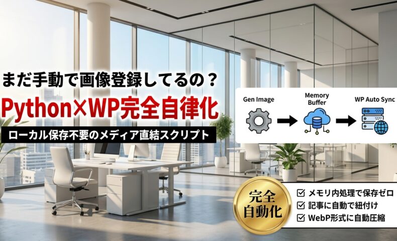 出力: PythonとWP REST APIでGemini生成のアイキャッチを自動設定する仕組みの解説図