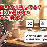 出力: Gemini 3.6 Flash、3.5 Lite、Cyberの性能比較と用途別選び方、APIコスト削減術を解説する記事のアイキャッチ画像