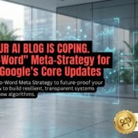 出力: Googleのペナルティを回避しAIブログで生き残るためのメタ戦略を解説するアイキャッチ画像