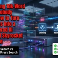 出力: WordPressサイトにRAG技術のAIエージェントを導入し、記事の滞在時間を向上させるイメージ図