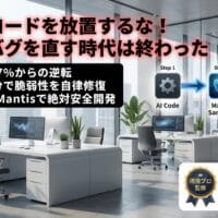 出力: Googleの自律型開発AI「Mantis」を用いた、AntigravityとPythonによるハッキング耐性を持つ安全なプログラミング手法のイメージ画像。
