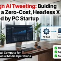 出力: WindowsタスクスケジューラとLumina AIを活用したX(Twitter)自動投稿システムの概念図。