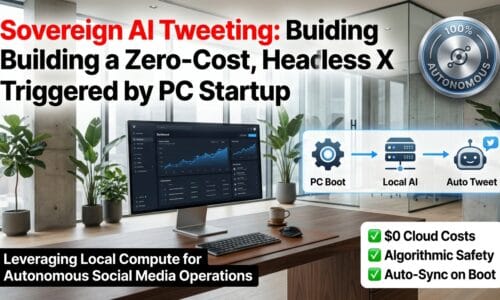 出力: WindowsタスクスケジューラとLumina AIを活用したX(Twitter)自動投稿システムの概念図。