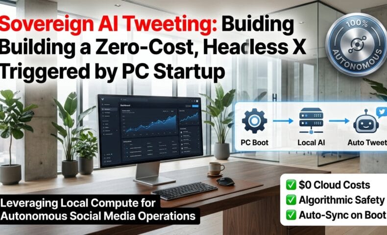 出力: WindowsタスクスケジューラとLumina AIを活用したX(Twitter)自動投稿システムの概念図。