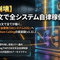 出力: Function Callingを活用し、ブログツールを自律実行AIシステムへ進化させる実装過程をイメージした図解。