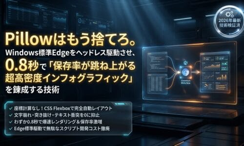 出力: Microsoft Edgeをヘッドレス駆動させてインフォグラフィックを高速生成する技術の解説画像