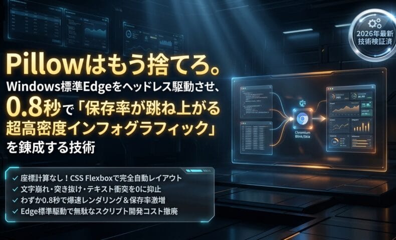 出力: Microsoft Edgeをヘッドレス駆動させてインフォグラフィックを高速生成する技術の解説画像